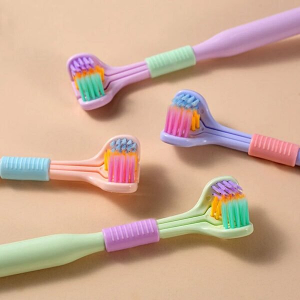 3-Sided Toothbrush for Complete Oral Care | Triple Head Toothbrush for Deep Cleaning