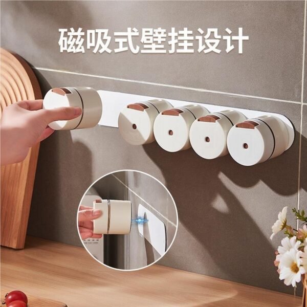 Wall Mounted Magnetic Seasoning Box Set (6 Pieces) | One-Press Spice Dispenser