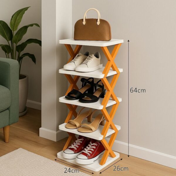 Compact 5-Tier Vertical Shoe Rack Organizer for Entryway & Small Spaces