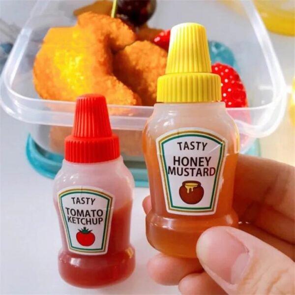 Mini Sauce & Ketchup Squeeze Bottles (Pack of 2) – Refillable Travel-Size Condiment Bottles